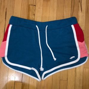Blue tie sweat short shorts